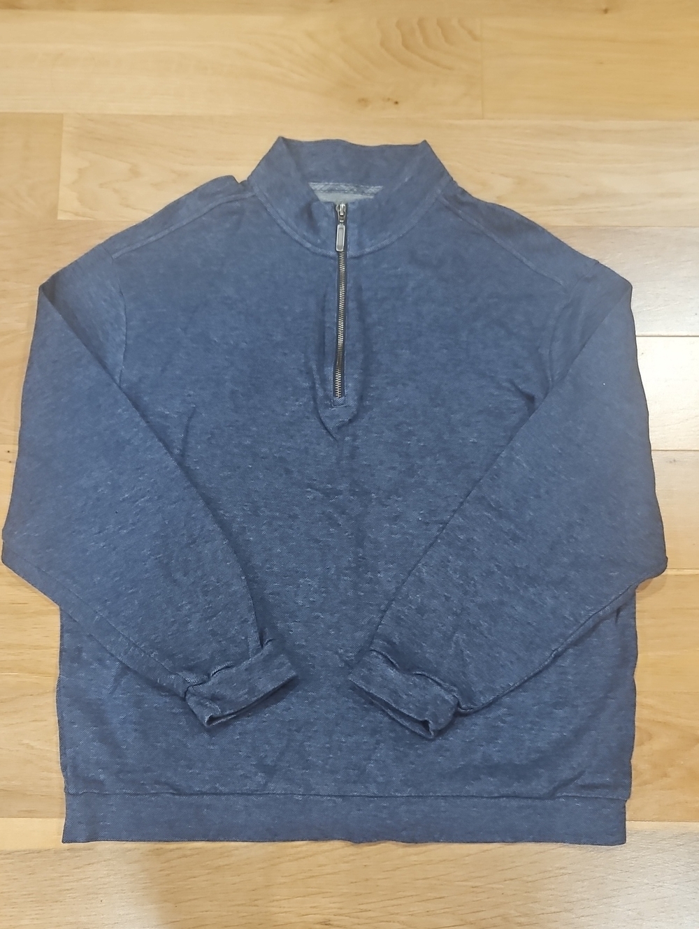 Roundtree & Yorke Men's Navy Quarter-Zip Sweater